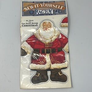 Sew-It-Yourself Rag Toy Santa Claus NWT Cotton 12” Christmas St. Nick Holiday